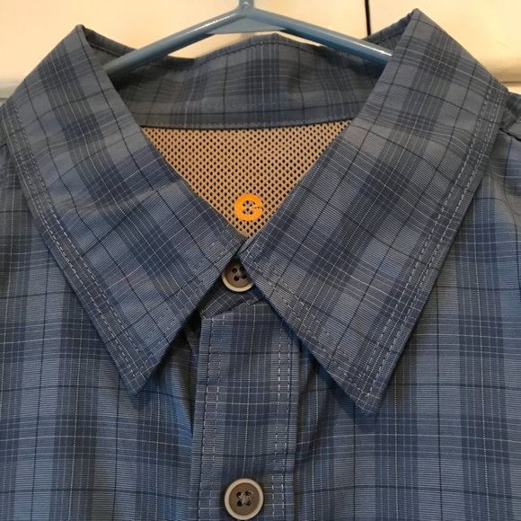 GH Bass Earth Blue Plaid Short Sleeve Two Pocket Men's Shirt Large - Picture 2 of 16